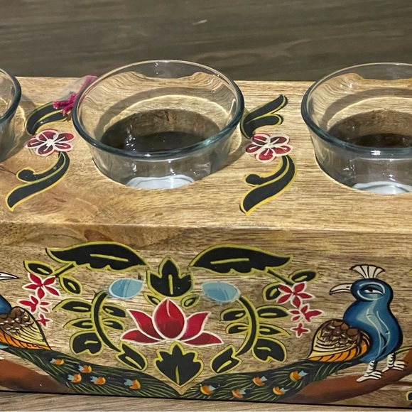 Jaipur in Bloom Tealight Holder NWT Floral Peacock Decor - Picture 8 of 13